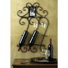 Accent Plus Scrolled Iron Wall-Mounted Wine Rack with Frame