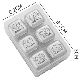 Foreign Wine Beer Whiskey Ice Tartar Set Bar Home Metal Ice Grain (Option: 6capsules cheers)