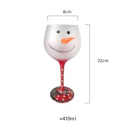 Colored Glass Wine Cup Creative Personalized Crystal Home Printing (Option: Little Snowman Balloon Cup B)