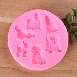 Dog Lion Tiger Bear Silicone Mold DIY Fondant Mold Baking Tool Cookies Pastry Sugar Decoration Clay Crafts Jelly (Option: Animal mold)