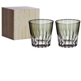 Fashion Hand Engraved Crystal Glass Starburst Cup (Option: Grey-2PCS)