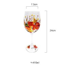 Colored Glass Wine Cup Creative Personalized Crystal Home Printing (Option: Pumpkin Field Red Wine Cup)