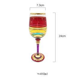 Colored Glass Wine Cup Creative Personalized Crystal Home Printing (Option: Exotic Red Bottom)