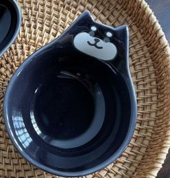 Cartoon Cat Bear Ceramic Plate Household Soy Vinegar Sauce Dipping Seasoning Dish (Option: Blue Chai Dog)