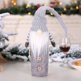 Christmas Decoration Wine Bottle Set Hotel Table Supplies (Color: grey)