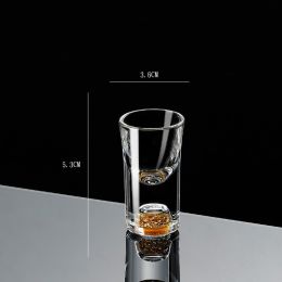 Small Crystal Glass One-shot Cup Divider Gold Foil Liquor Cup (Option: Transparent gold)