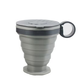 Portable Foldable Travel Silicone Foldable Water Cup (Option: Grey bagged-220ml)