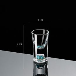 Small Crystal Glass One-shot Cup Divider Gold Foil Liquor Cup (Option: Turquoise)