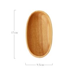 Rubber Wood Boat-shaped Oval Wooden Bowl Snack Breakfast Salad (Option: Solid wood-Medium)