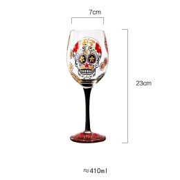 Colored Glass Wine Cup Creative Personalized Crystal Home Printing (Option: Skeleton Head Red Wine Cup)