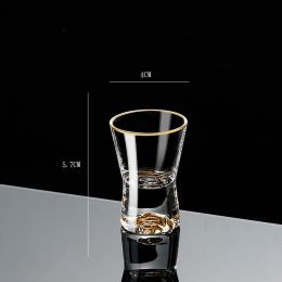 Small Crystal Glass One-shot Cup Divider Gold Foil Liquor Cup (Option: Card waist gold)