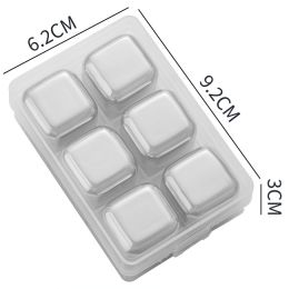 Foreign Wine Beer Whiskey Ice Tartar Set Bar Home Metal Ice Grain (Option: 6grain pack silver without LO)
