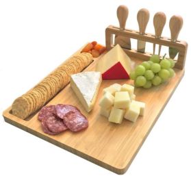 Bamboo Cut Board Cheese Fork Set (Option: Style1contains knife and fork)