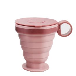 Portable Foldable Travel Silicone Foldable Water Cup (Option: Pink bagged-220ml)