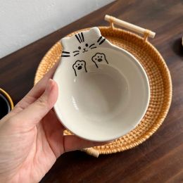 Cartoon Cat Bear Ceramic Plate Household Soy Vinegar Sauce Dipping Seasoning Dish (Option: White Cat)