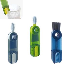 3 Pcs 3 In 1 Multifunctional Cleaning Brush Water Bottle Cleaner Brush Straw Cup Lid Crevice Cleaning Tools Kitchen Cleaning Tool (Option: 3pcs)