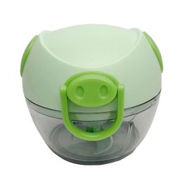 Household Kitchen Pig Garlic Press Hand Pull (Color: Green)